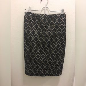 Black & Cream Lace Limited Pencil Skirt